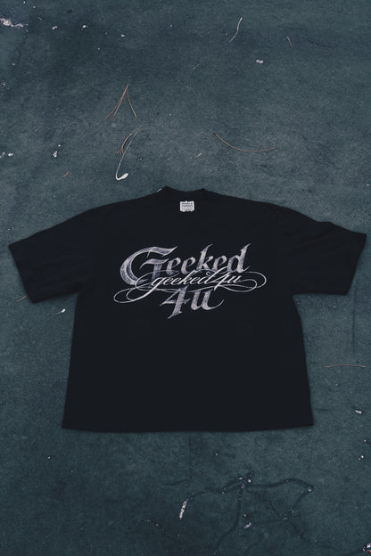 Black Signature Script Oversized T