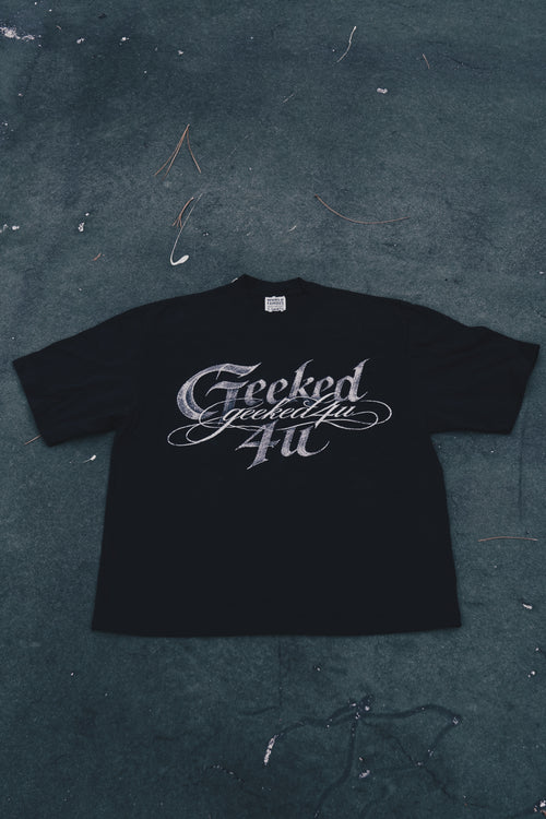 Black Signature Script Oversized T