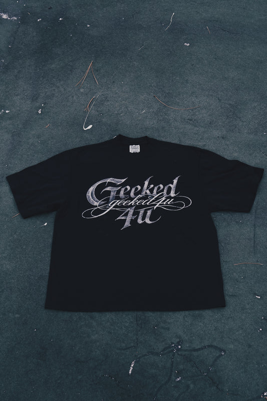 Black Signature Script Oversized T