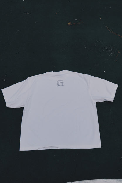 White Signature Script Oversized T