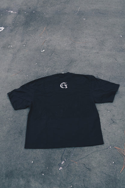Black Signature Script Oversized T