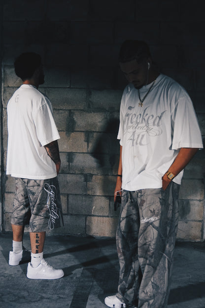 White Signature Script Oversized T